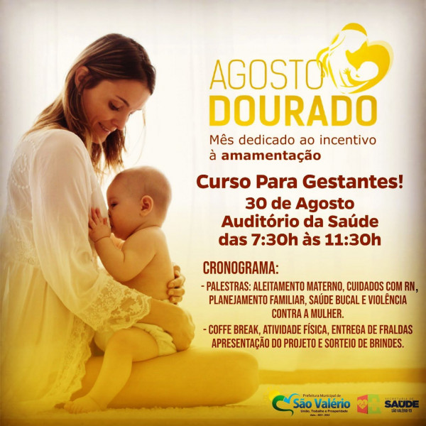 Secretaria de Saúde Realiza Campanha “Agosto Dourado” Mês Dedicado a Amamentação.