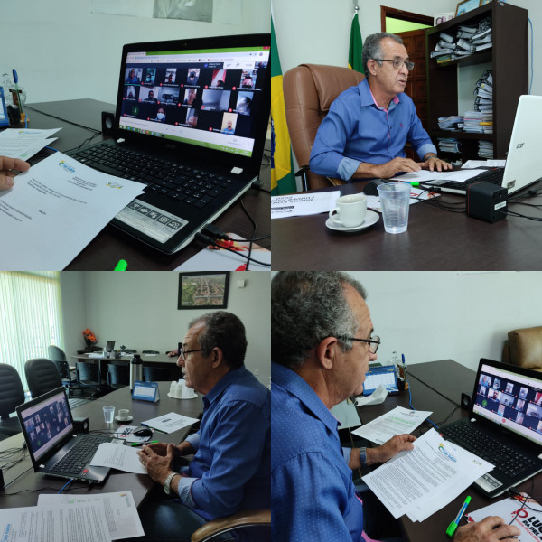 Prefeito Realiza Videoconferência com Vereadores e Comerciantes de São Valério-TO.