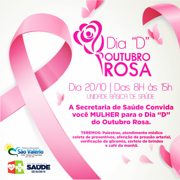CONVITE! Secretaria de Saúde Realiza Dia “D” do Outubro Rosa!