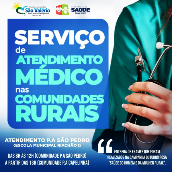 Secretaria de Saúde de São Valério Realiza Atendimento Médico no P.A São Pedro.