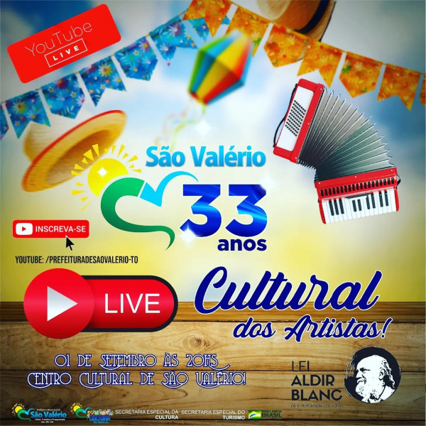 Live dos Artistas de São Valério Será Nesta Quarta-feira no Aniversário da Cidade!
